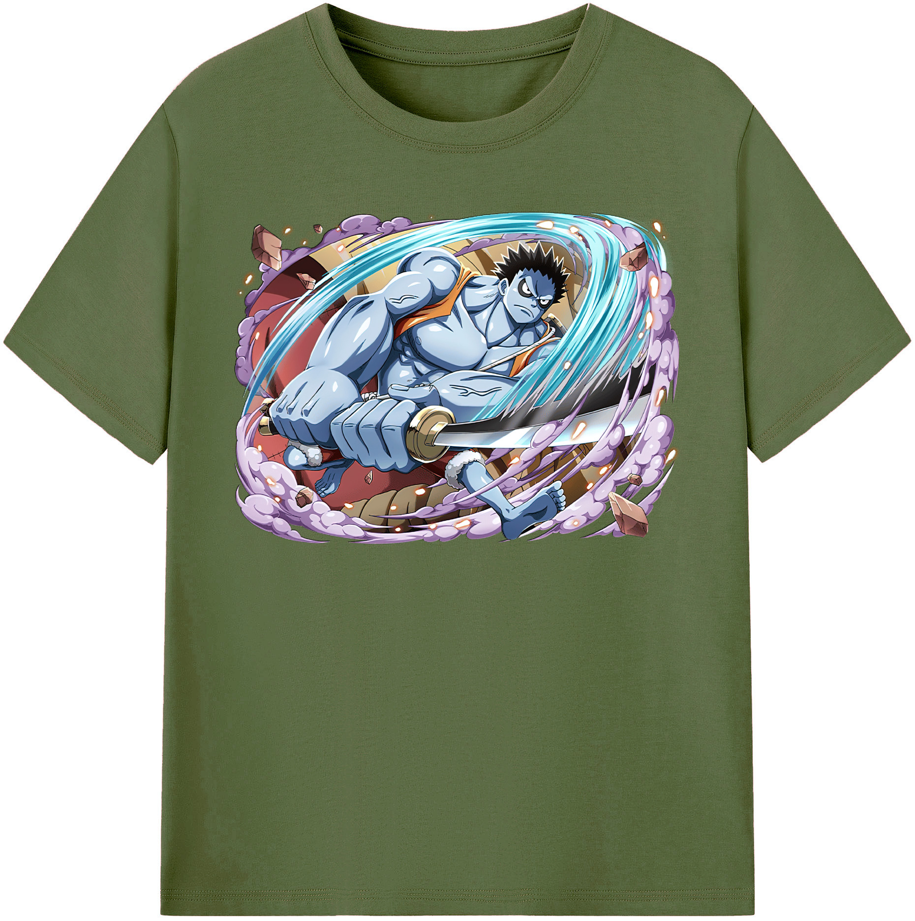 ワンピース モンキー・D・ルフィ ONE PIECE Monkey D. Luffy 綿100％半袖Tシャツ（フロントプリント）